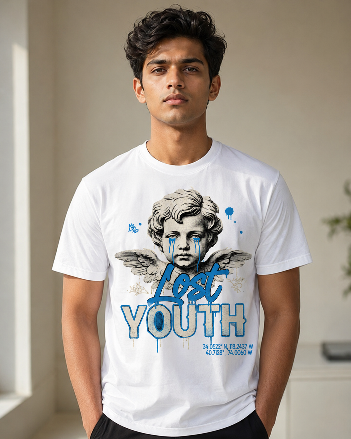 Lost Youth Angel Graphic T-Shirt | Vintage Streetwear Oversized Tee