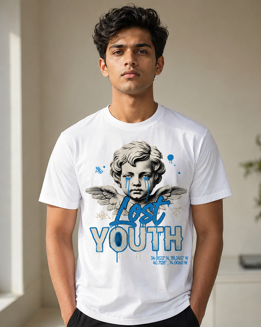 Lost Youth Angel Graphic T-Shirt | Vintage Streetwear Oversized Tee