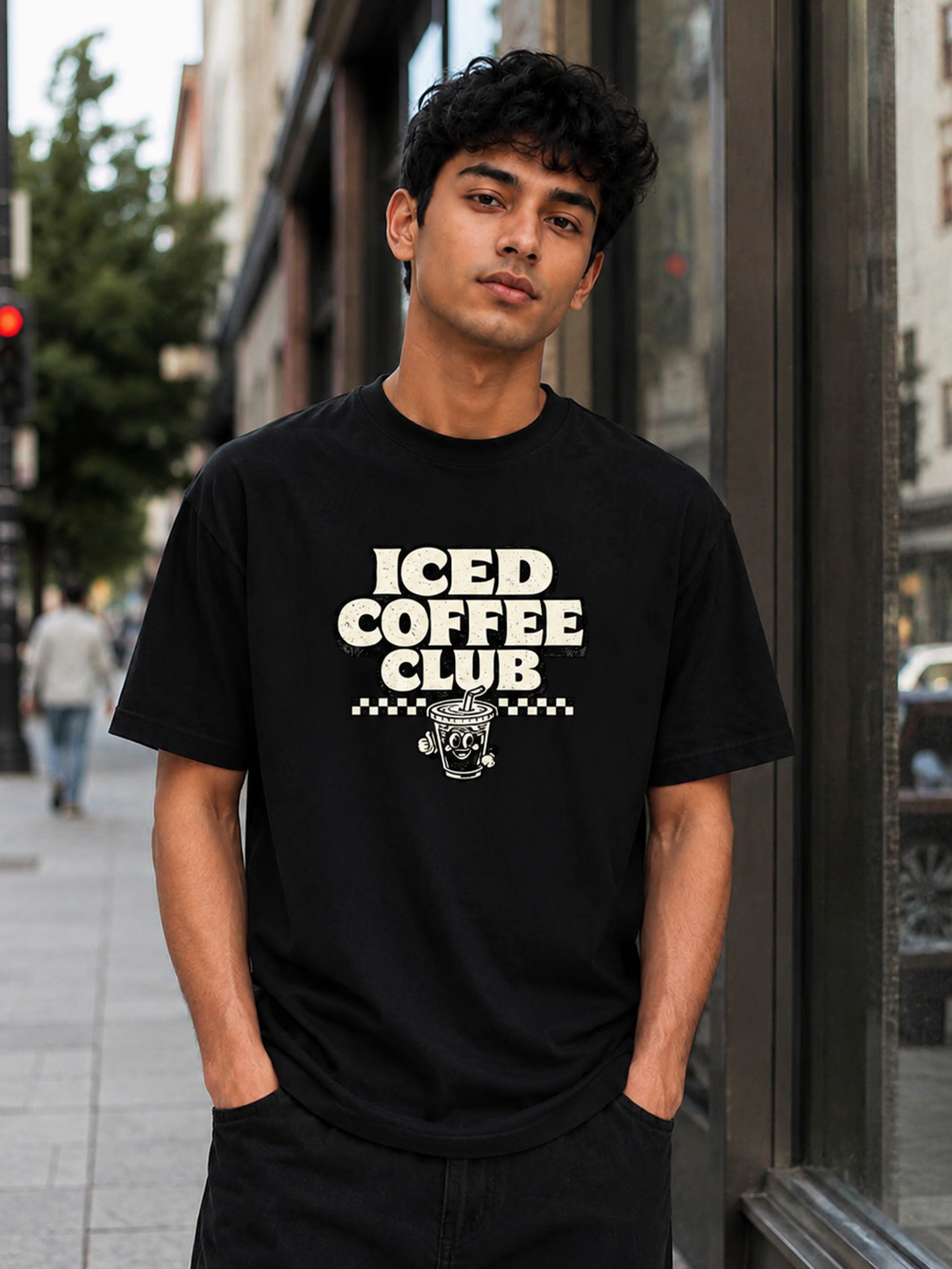 Iced Coffee Club T-Shirt | Retro Coffee Lover Graphic Tee for Men & Women